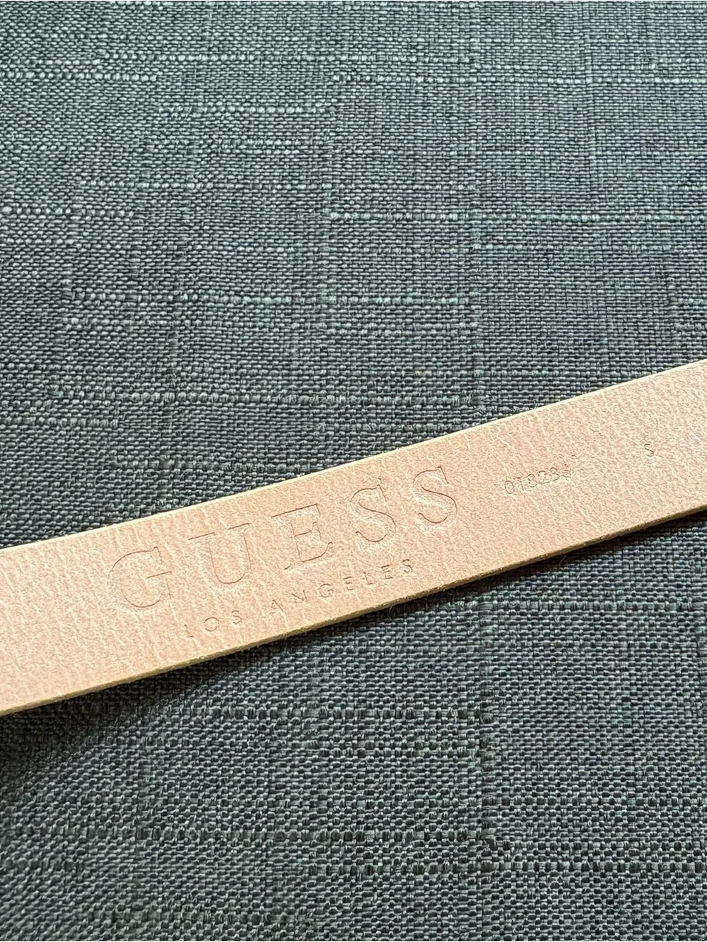 Guess Pink Leather Belt with Gold 'G' Buckle